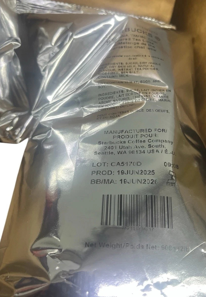 2 bags Starbucks Teavana Chai TN/NC FLAVORED Tea Latte Mix, Chai, 2 Lb Bag each