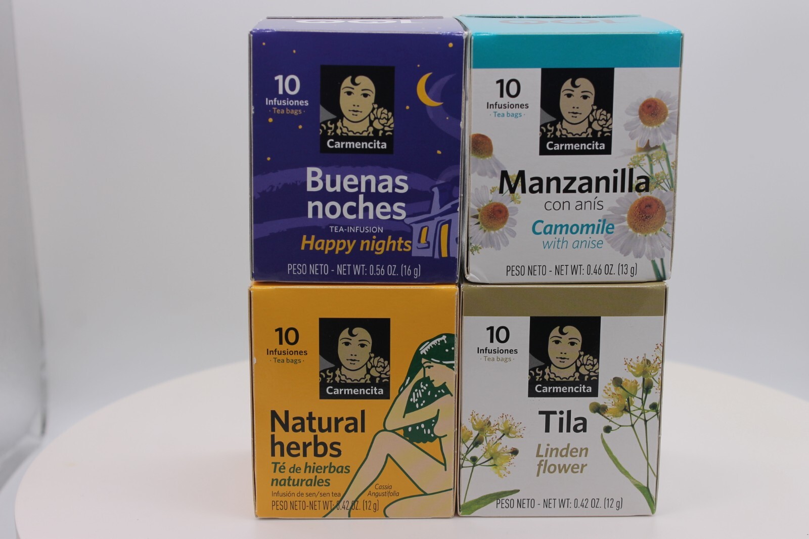 4 Carmencita Variet Packet Tea (10 bags/each box ) 53g (0.46oz).