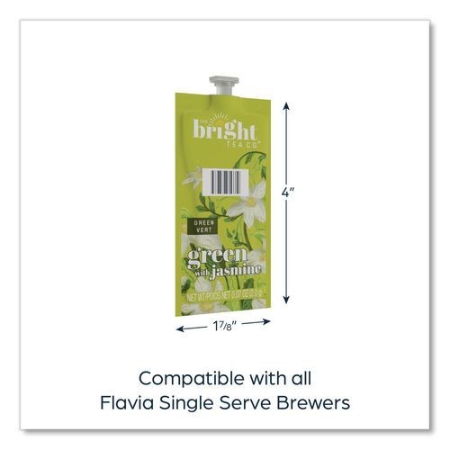 Flavia The Bright Tea Co. Green with Jasmine Tea Freshpack, 100/Carton