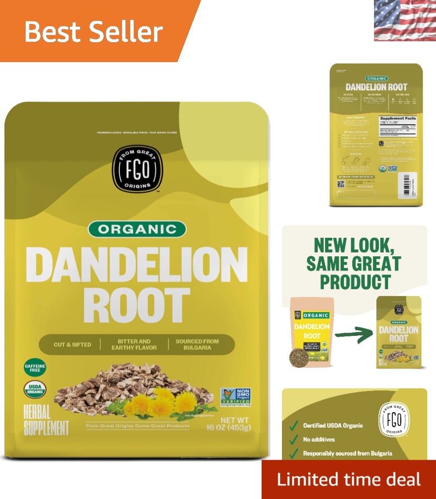 Healthy 16oz Organic Dandelion Root Tea from Bulgaria – Caffeine-Free Delight