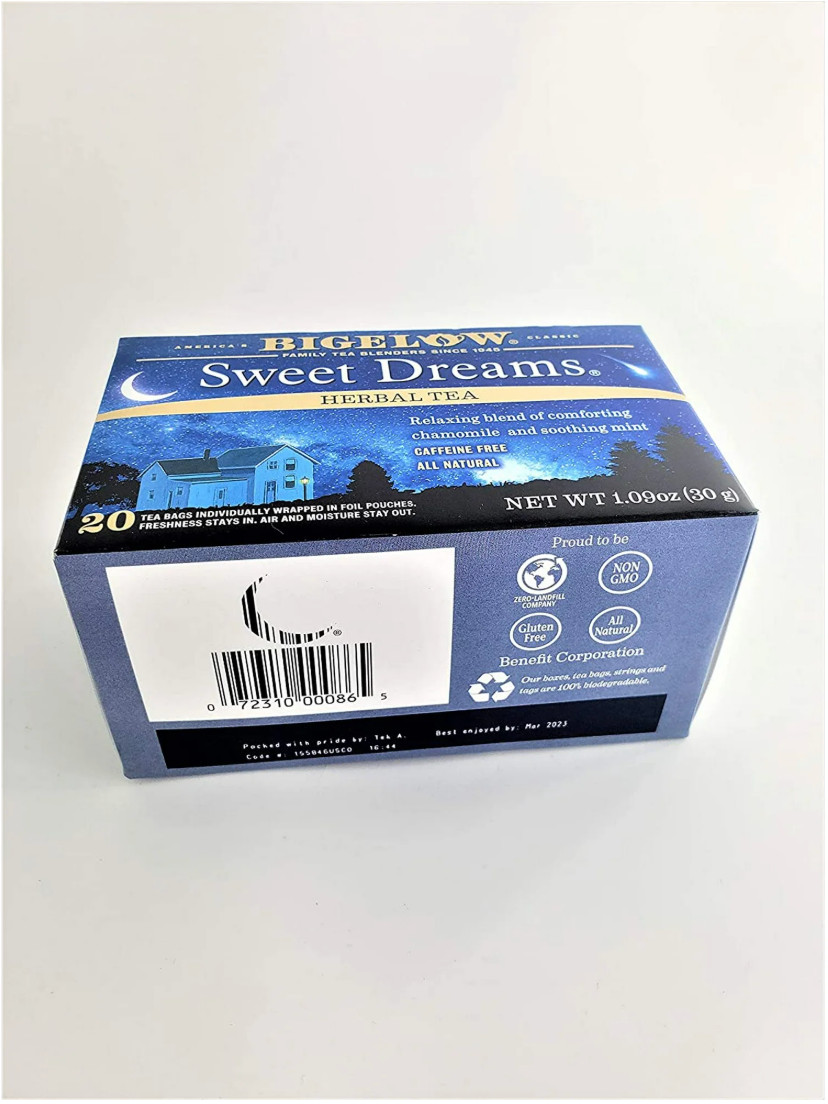 3x Boxes Bigelow Sweet Dreams Relaxing Herbal Tea | 20 Pouches Each | 1.09oz