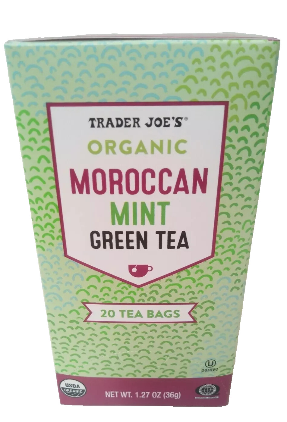 3 Pack Trader Joe’s Organic Moroccan Mint Green Tea 20 Bags 1.27 oz ea 60 Ct