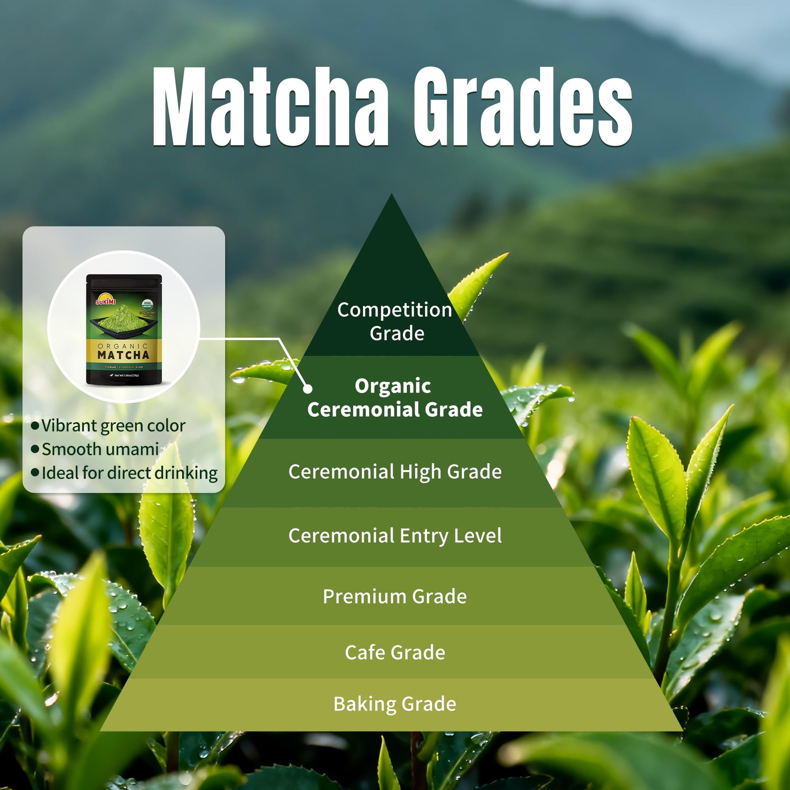 Organic Ceremonial Matcha Powder, First Harvest Ceremonial Grade Matcha, Smoo…