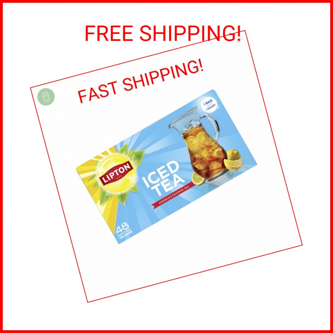 Lipton Unsweetened Iced Tea Bags, Family Size Zero Calories, 48 Tea Bags