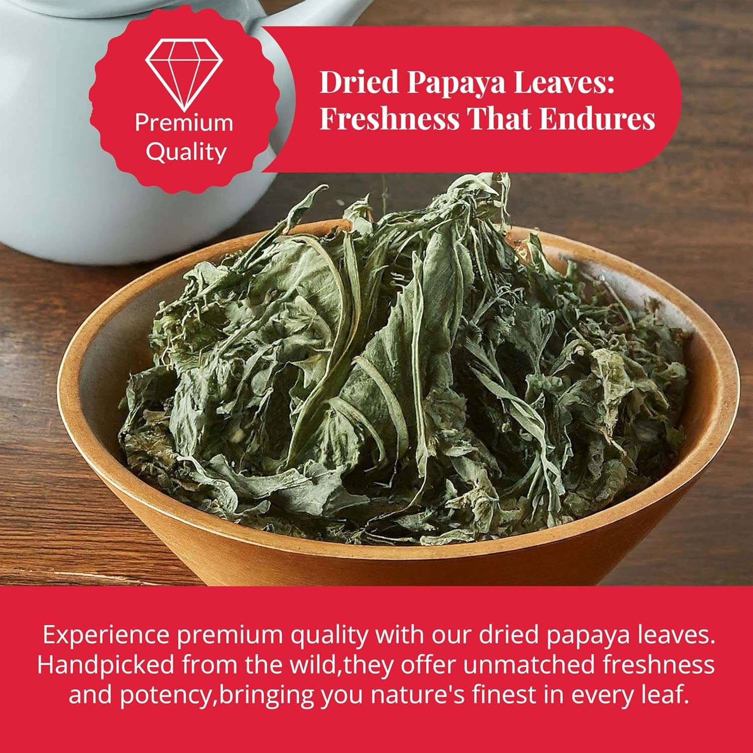 Dried Papaya Leaves, Leaf Tea, 100% Natural Green Papaya Leaf, 2.6Oz, Dried Loos