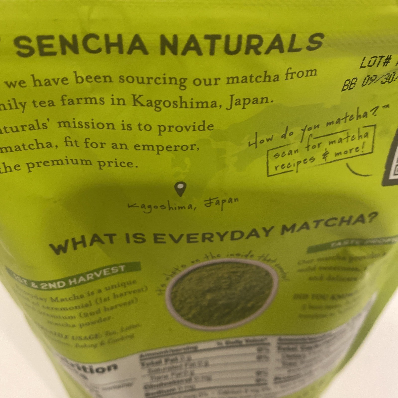 Sencha Naturals 100% Organic Matcha Green Tea Powder 12 Ounce Bag EXP 09/30/2027