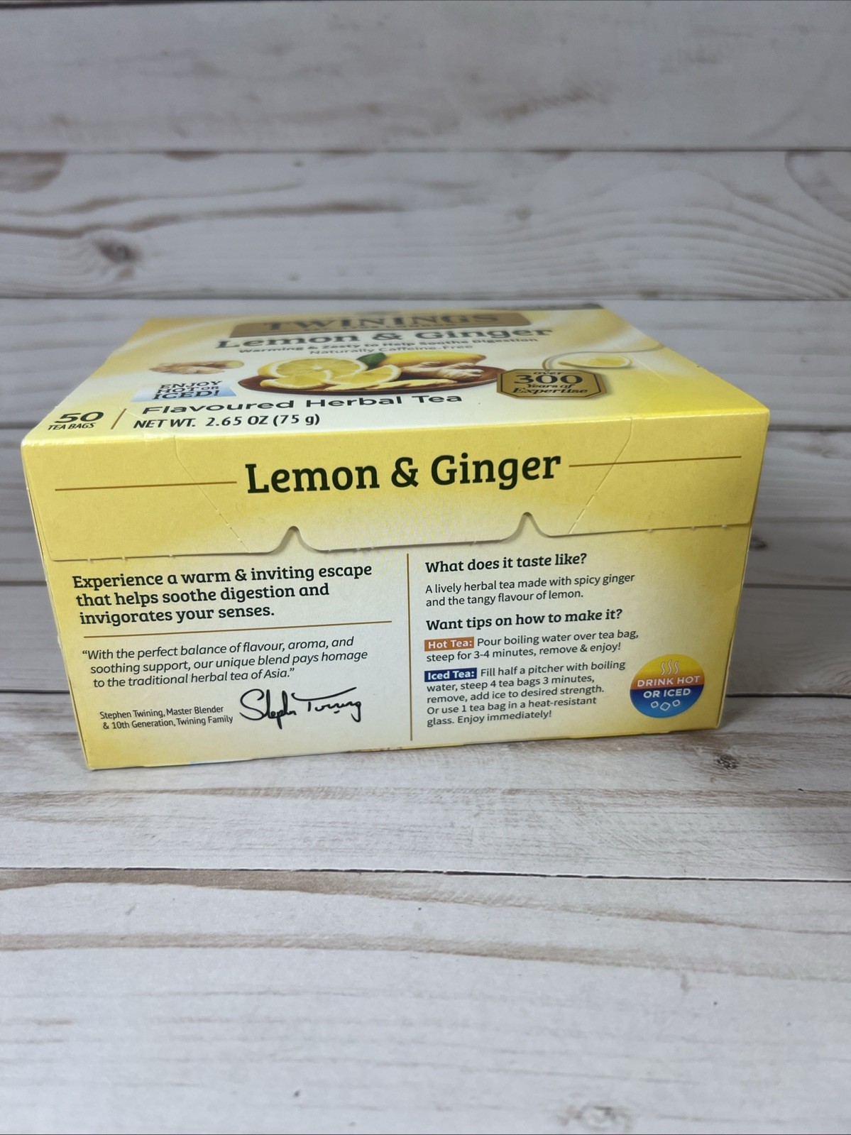 Twinings Lemon & Ginger Flavoured Herbal Tea 50 Bags Soothe Digestion 2x 10/27