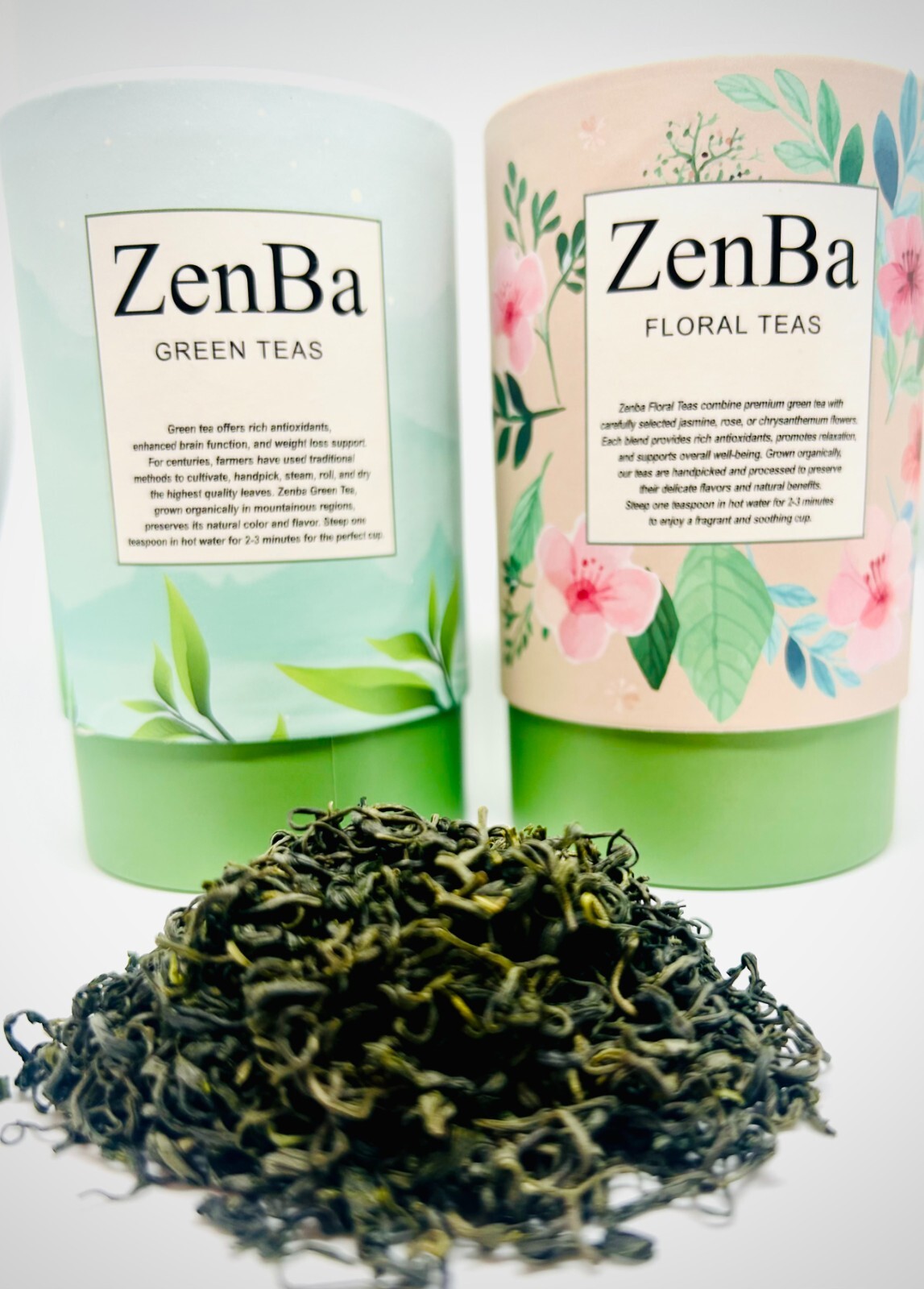 ZenBa Premium Loose Leaf Tea – 1 Box (Choose Green Tea or Floral Tea)