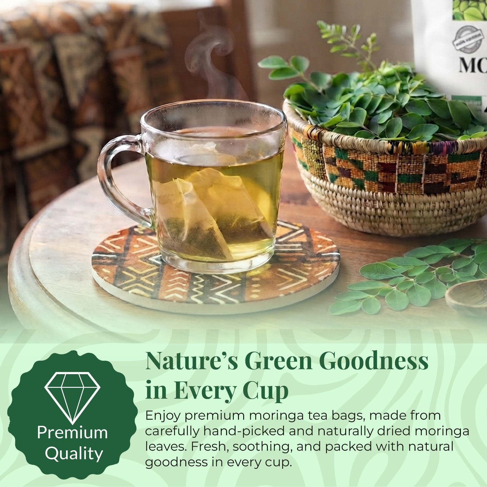 40 Moringa Tea Bags All Natural Moringa leaf Tea- Caffeine-Free Herbal Tea