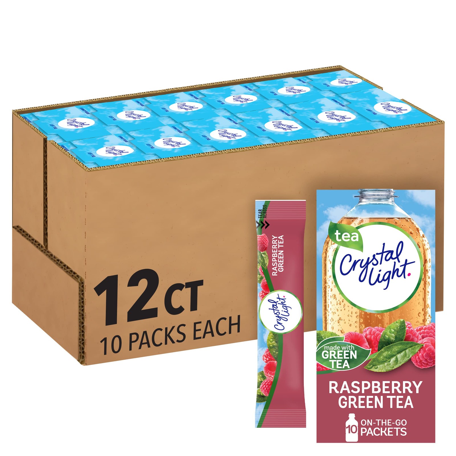 Crystal Light Raspberry Green Tea Naturally Flavored 0.9 Ounce (Pack of 12)