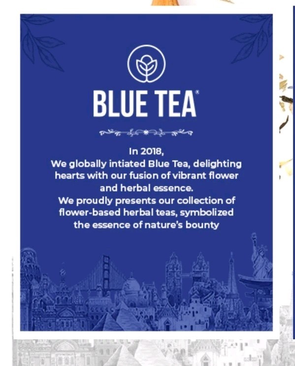BLUE TEA Butterfly Pea Flower 30 Tea Bags Antioxidant Caffeine Free Detox Herbal