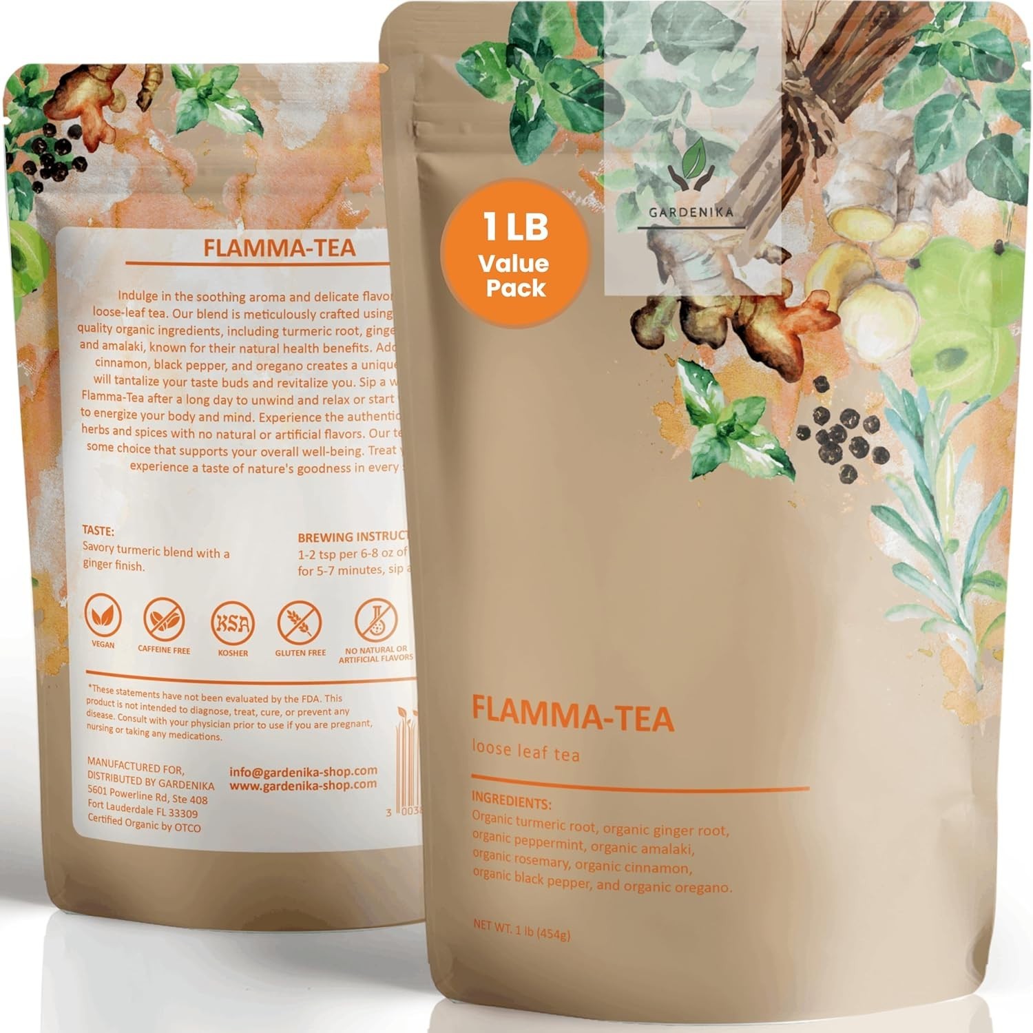 Gardenika Organic Flamma-tea Loose Leaf Turmeric Ginger Tea | with Cinnamon …