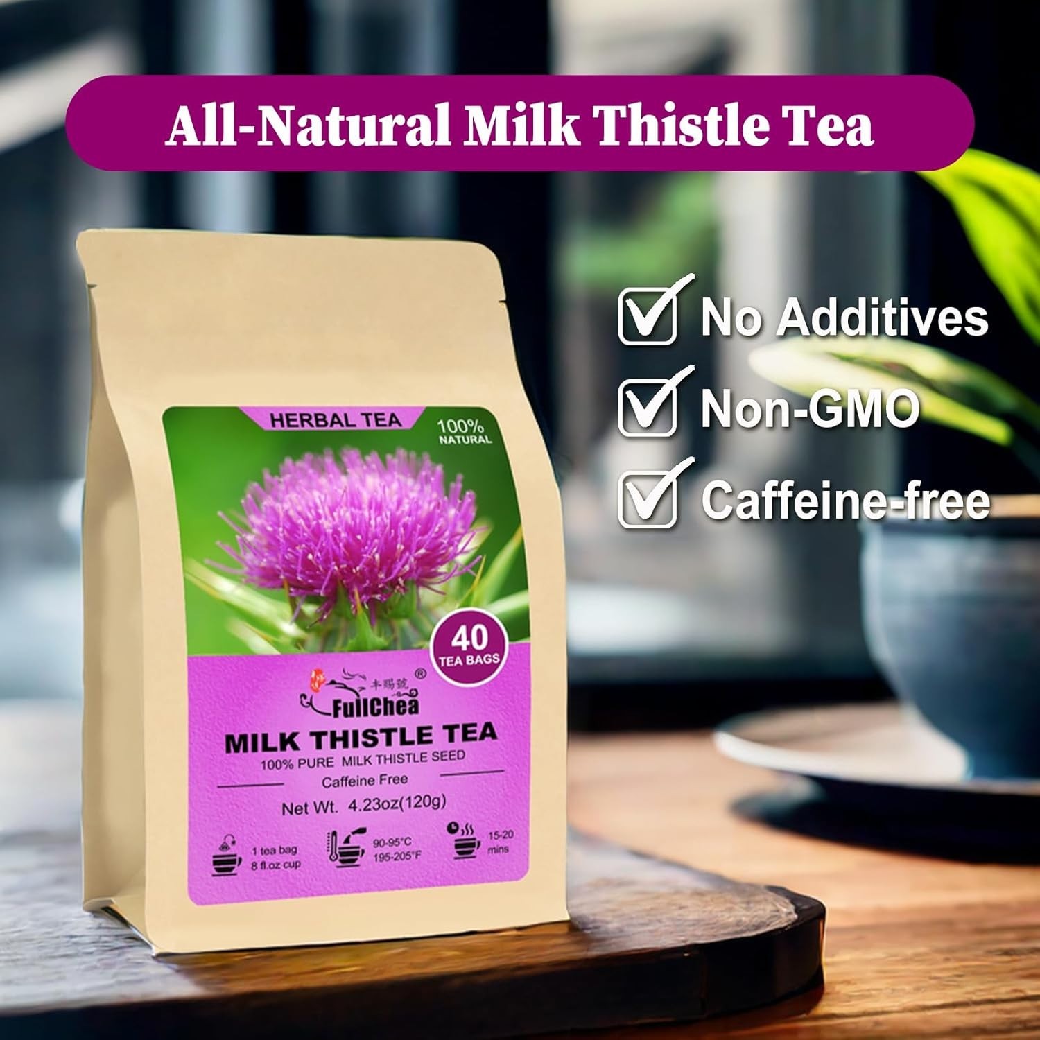 Milk Thistle Tea Bags, 40 Teabags, 3g/Bag – Natural Milk Thistle Seed