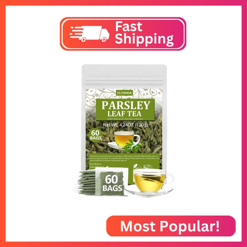 Premium 60 Parsley Tea Bags, Made with 100% Natural Parsley Leaves, Caffeine Fre