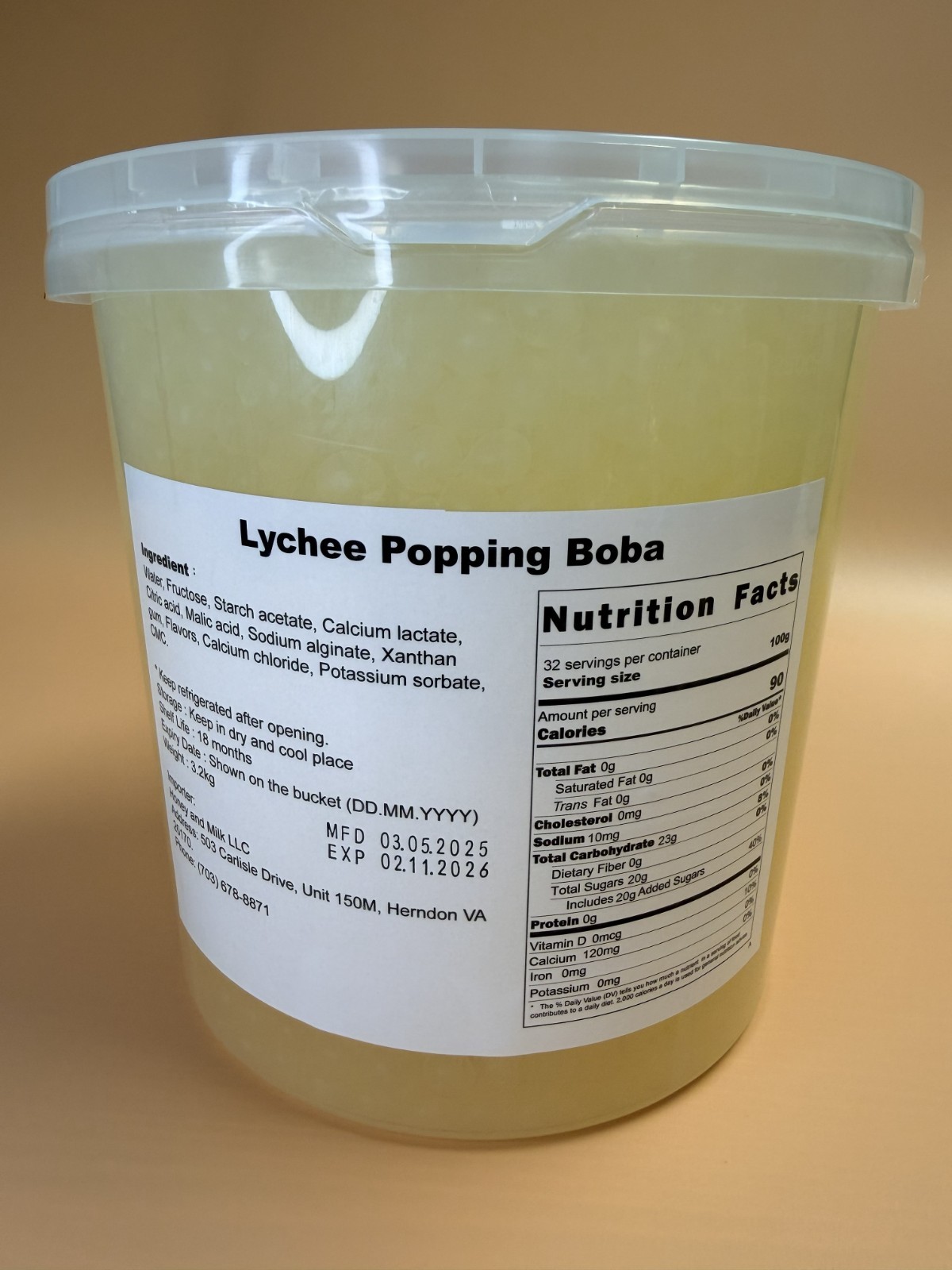 Honey&Milk Popping Boba 4 Pack 3.2KG Passion Fruit Strawberry Bubble Tea Taiwan