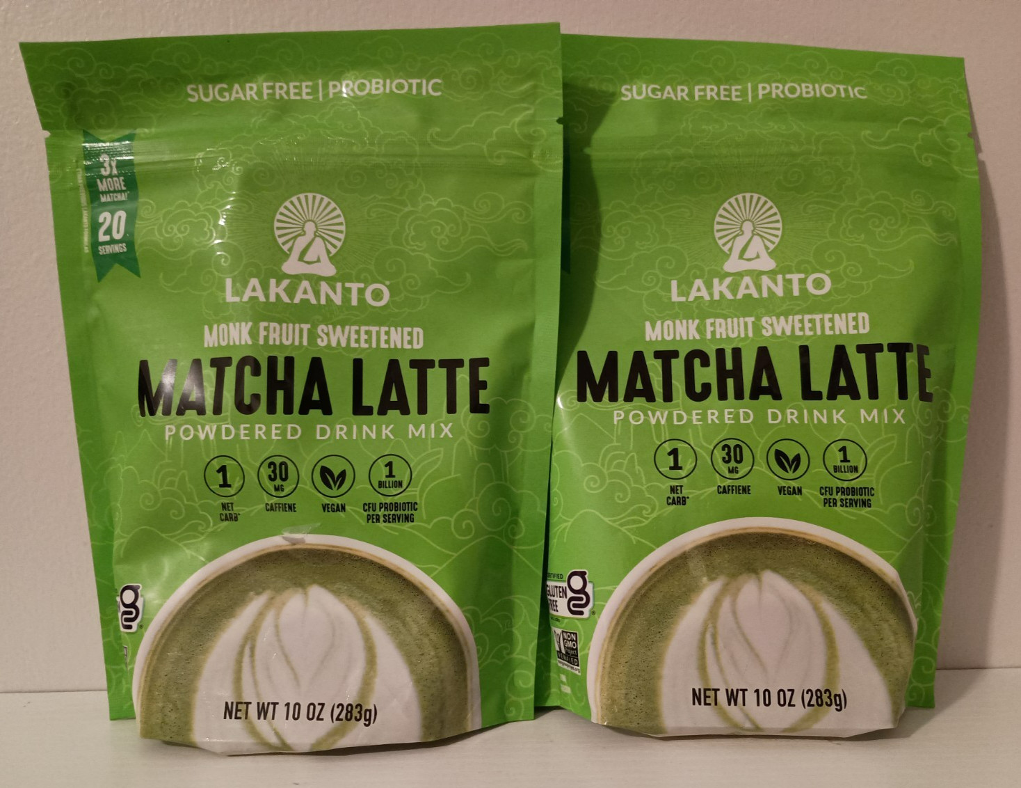 2 Lakanto® Sugar Free Matcha Latte – Green Tea Powder w/ Shelf Stable Probiotics