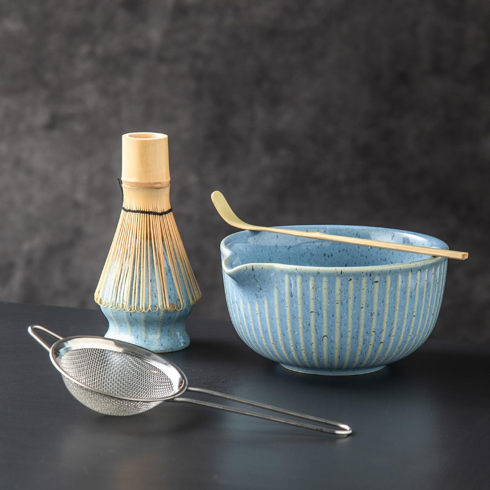 Matcha Kit – Complete Matcha Set with Bamboo Whisk, Bowl with Spout, Scoop