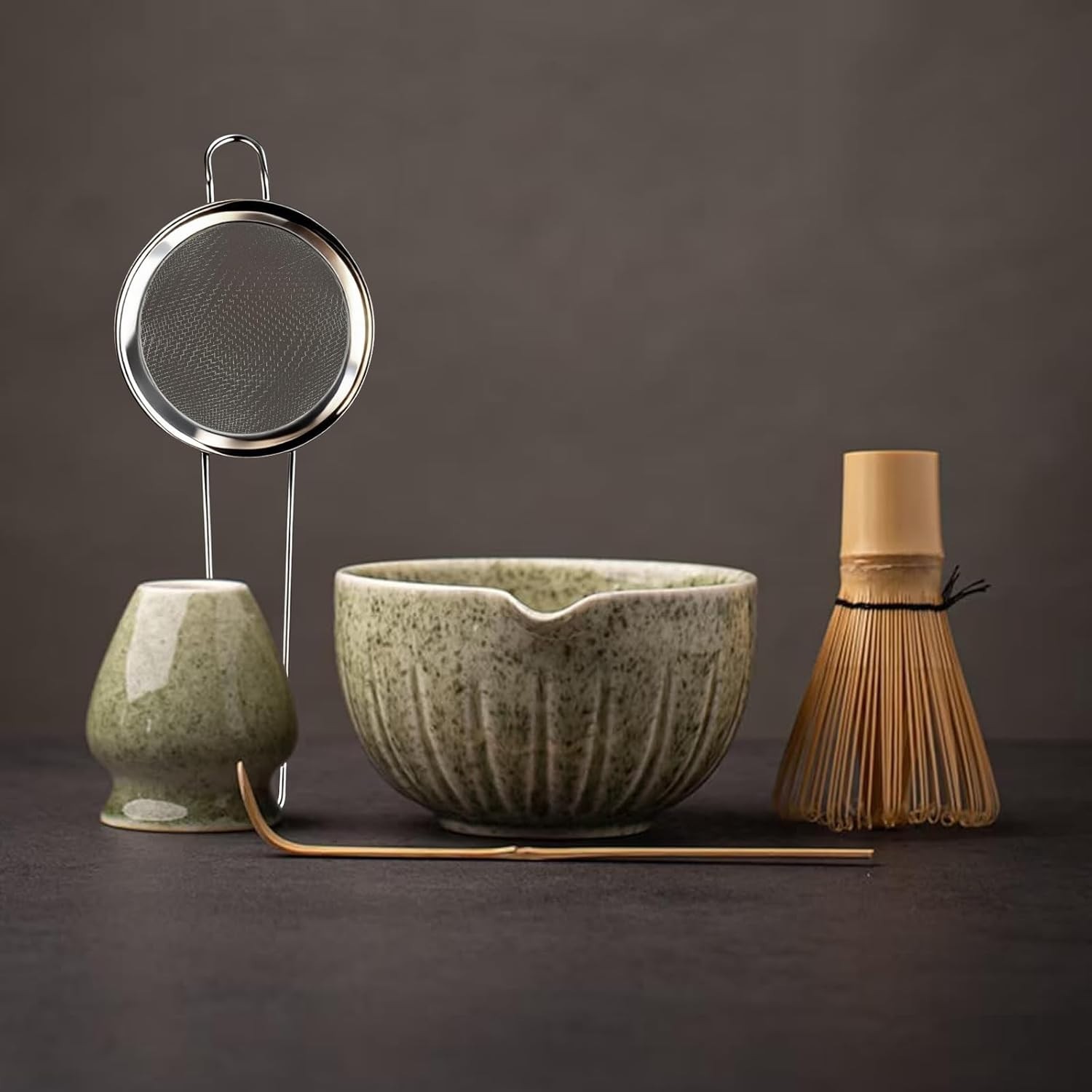 Matcha Set – Match Bowl and Whisk, 15 OZ, Matcha Scoop | Matcha Whisk Stand (Cha