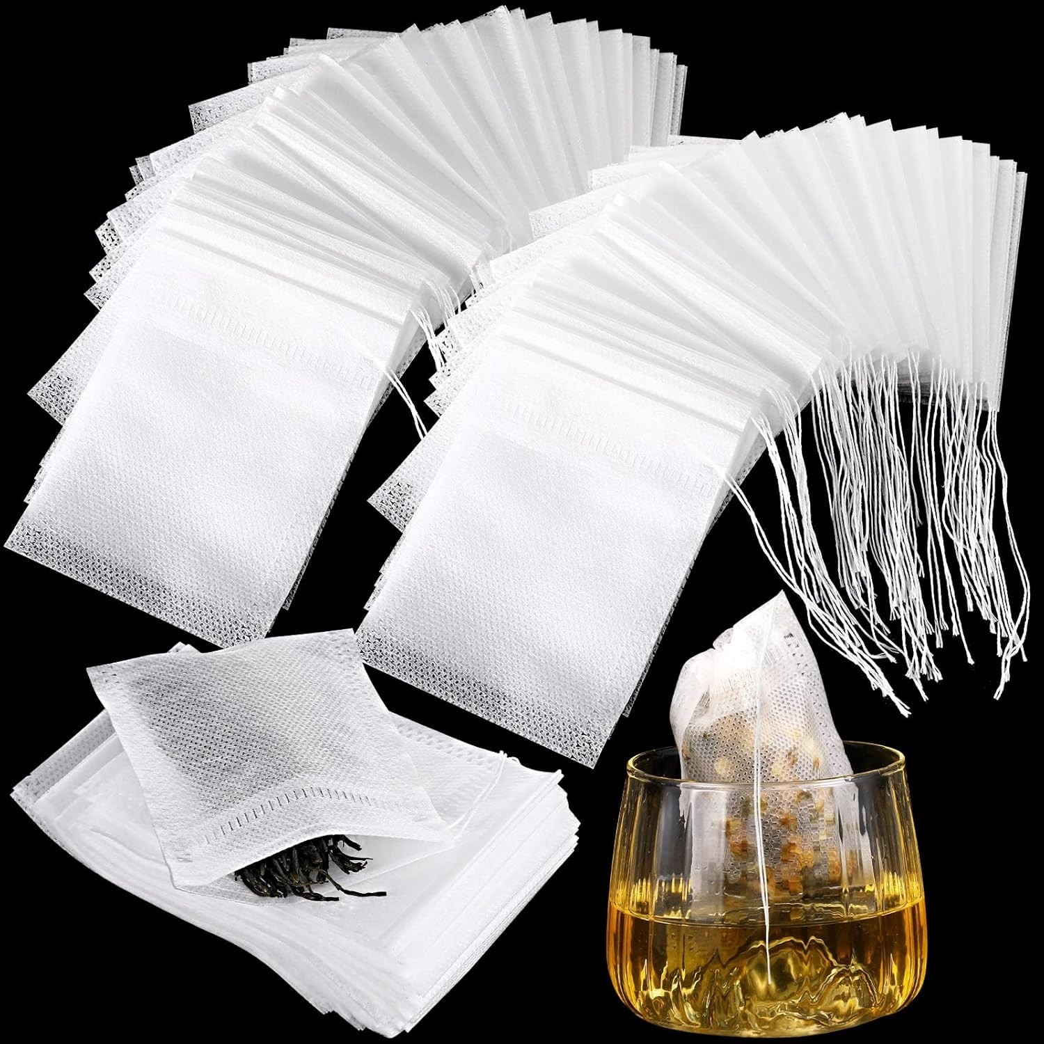 Disposable Tea Bags Bulk 1000 pcs Drawstring Filter Sachets for Loose Tea