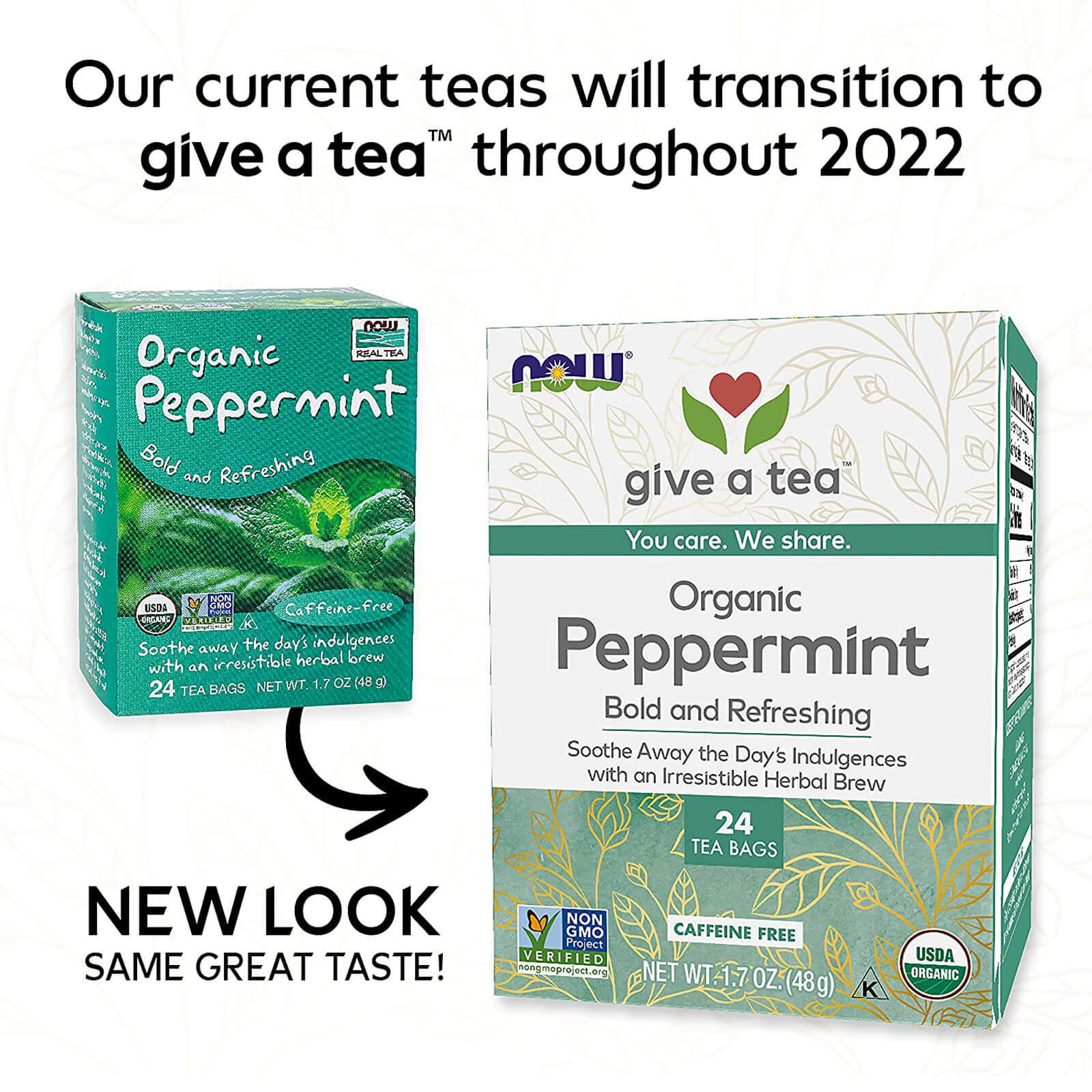 NOW FOODS Peppermint Tea Organic 24 Tea Bags
