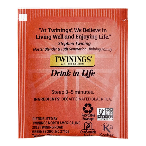 Twinings English Breakfast Decaffeinated Tea Bags – 100/Box