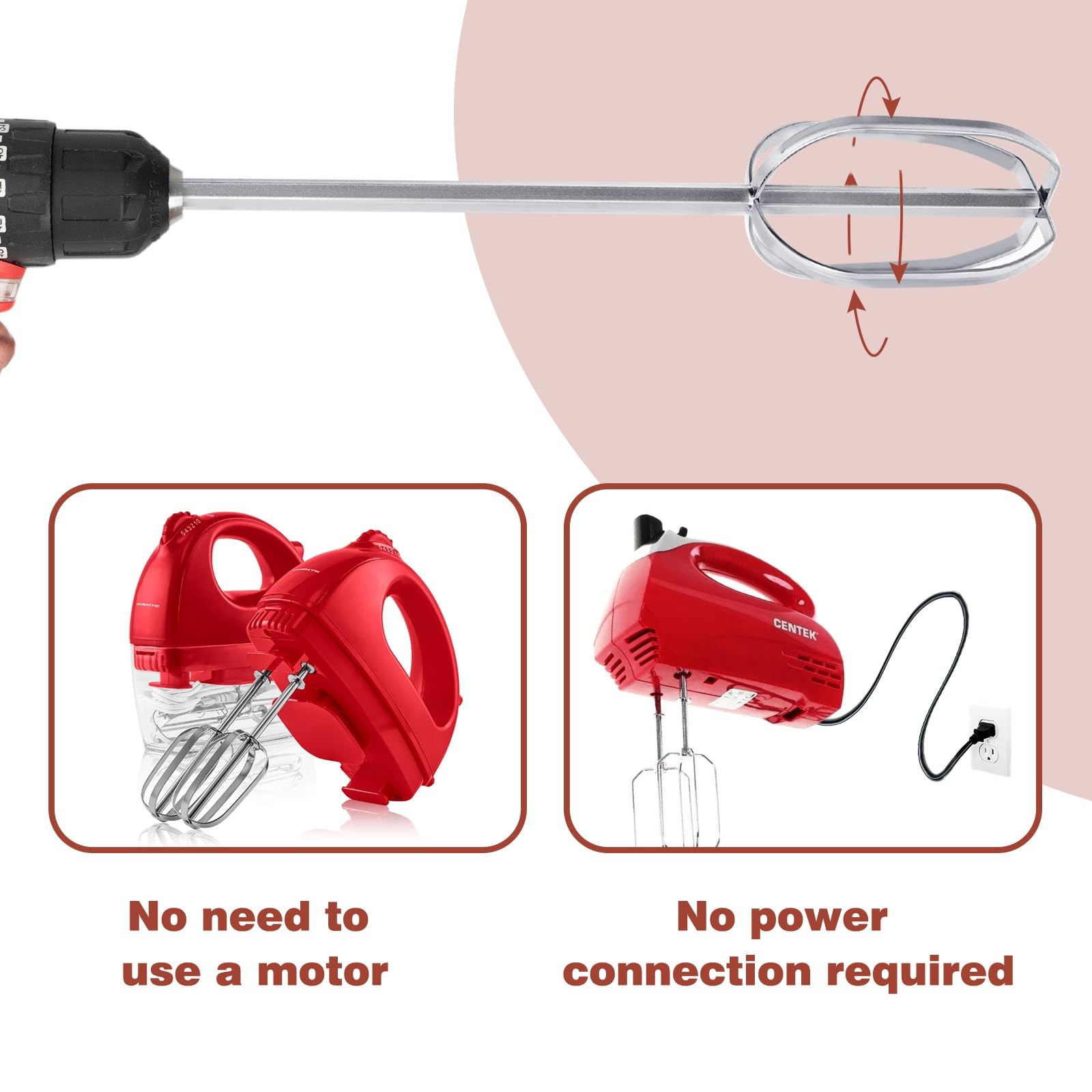 Hand Mixer Beaters used with Standard Drill,Meat