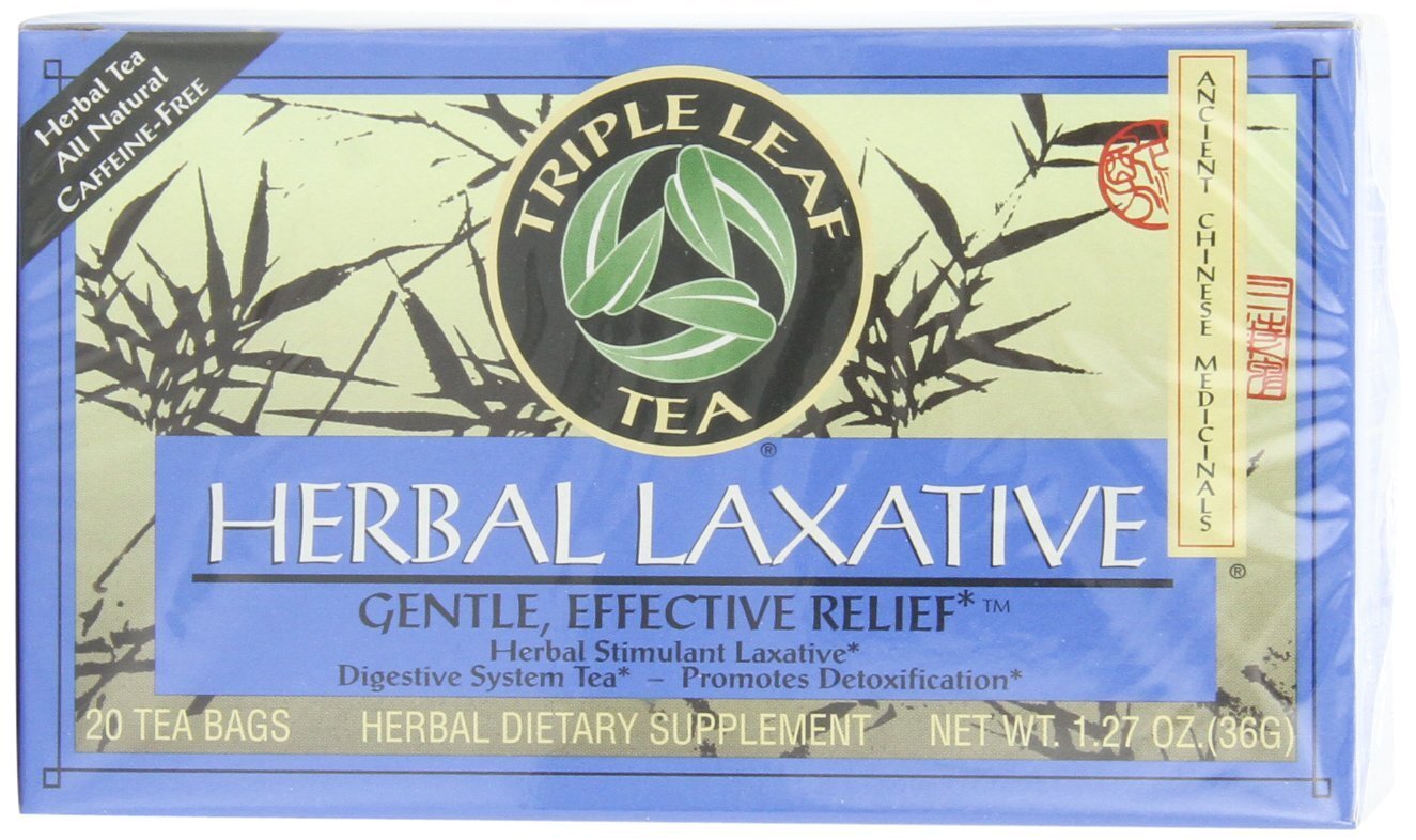 Triple Leaf Herbal Laxative Tea 20 Bags Pack of 6 Caffeine Free Digestive Sup…