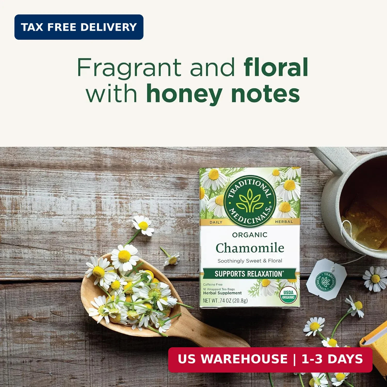Traditional Medicinals Organic, Chamomile Tea – Supports Stress Relief and Relax