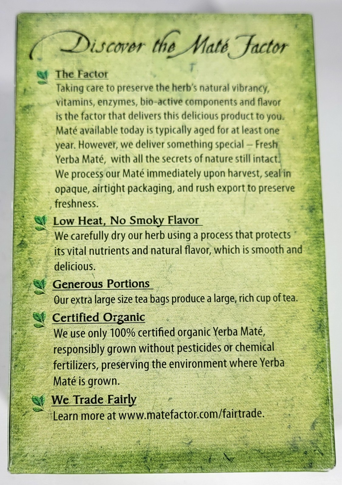 Two Boxes Organic Yerba Mate, Fresh Green, 24 Tea Bags Per Box, 2.96 oz (84 g)