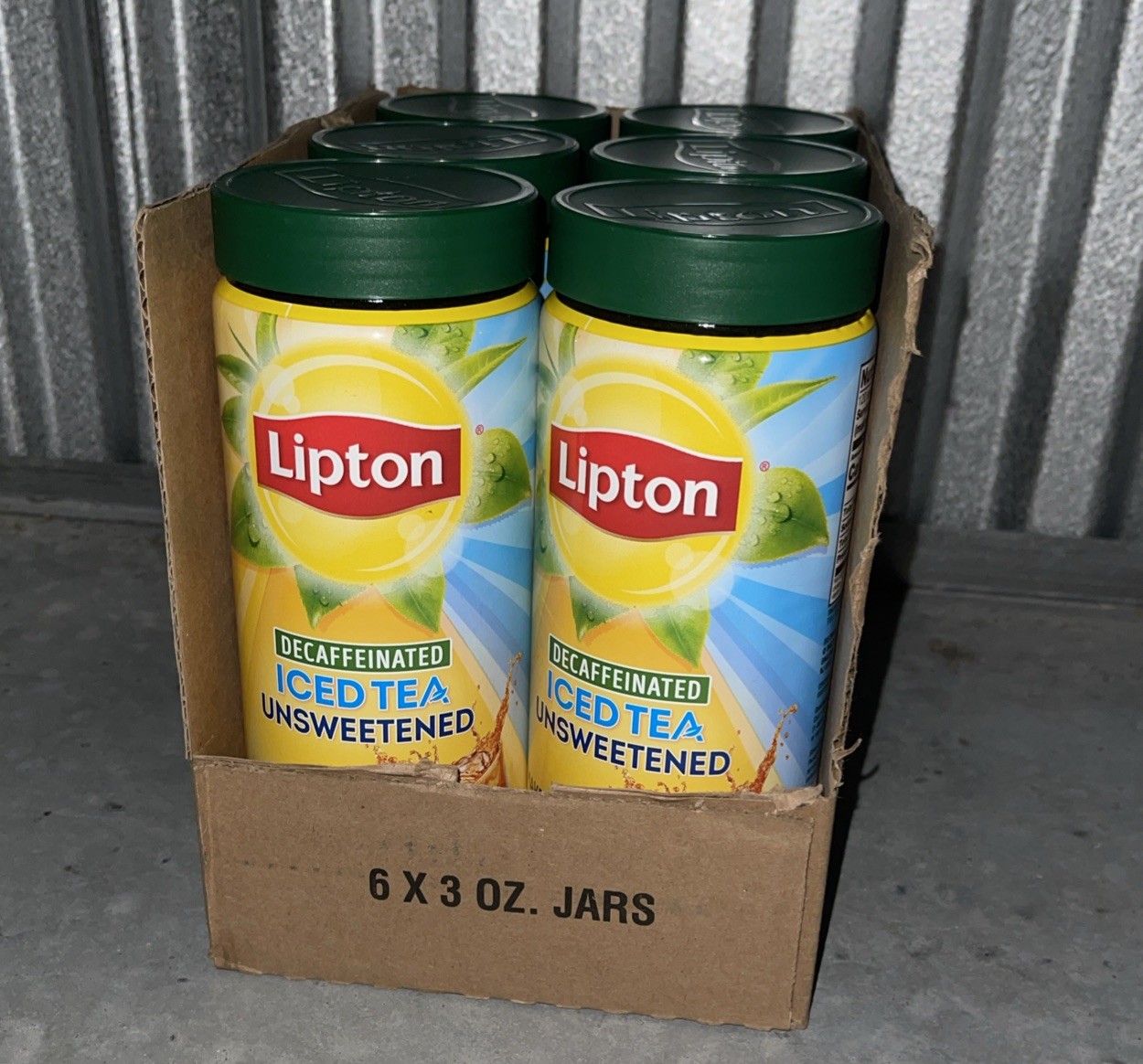 6 Lipton Instant Iced Tea Unsweetened Decaffeinated Makes 30 Quarts each SEALED