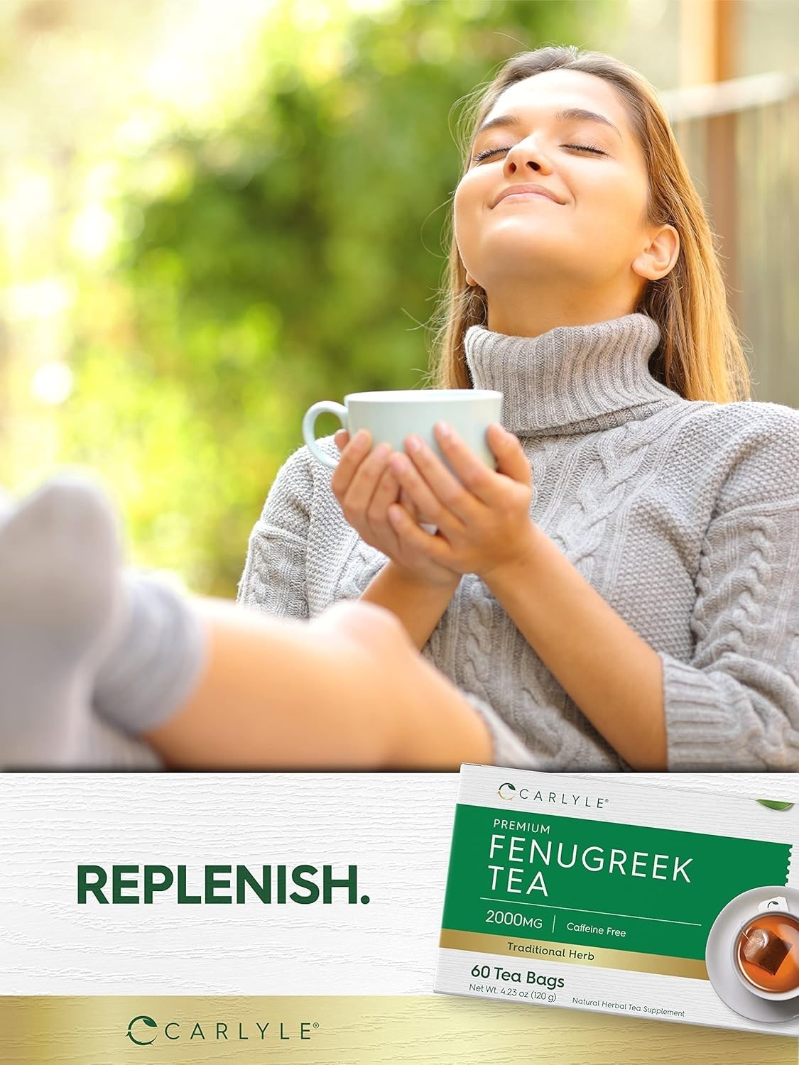 Fenugreek Seed Tea | 60 Tea Bags | No Caffeine | Vegetarian, Non-gmo & G