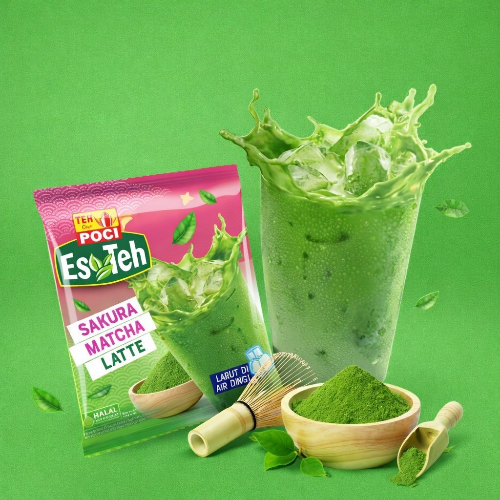 10 SACHET POCI INSTANT ICED TEA SAKURA MATCHA 25G FREE SHIPPING US FREE TAX