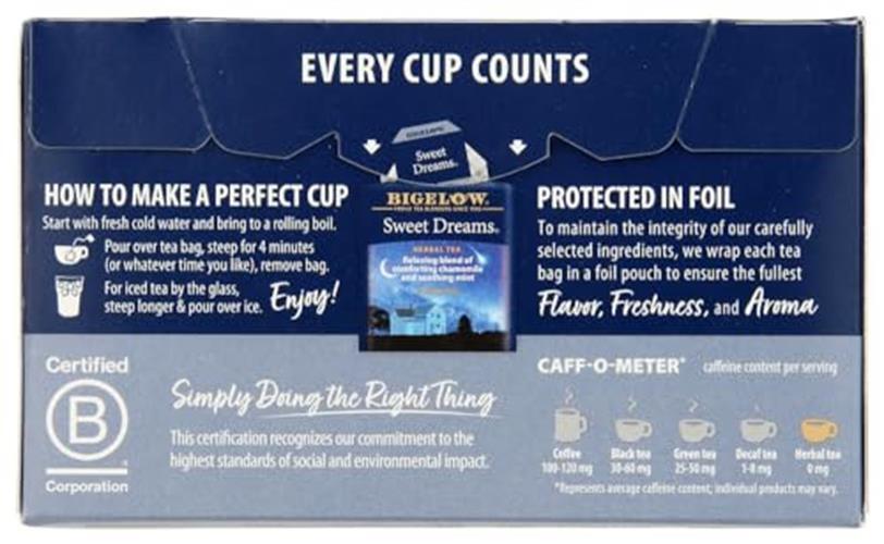Bigelow Tea Sweet Dreams 20bg Assorted Flavor Names , Sizes