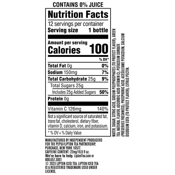 Lipton Iced Green Tea, Citrus Bottled Tea Drink, 16.9 oz, 12 Bottles
