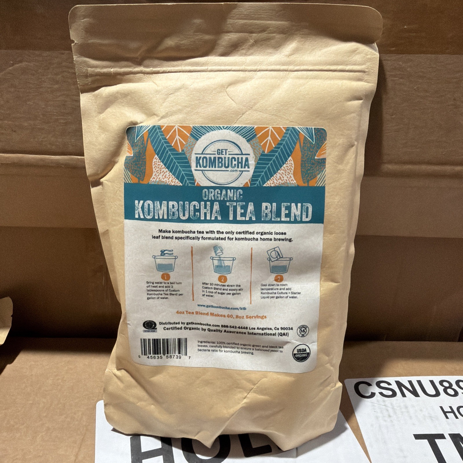 Organic Kombucha Brewing Blends 4 Oz 60 8oz Serving Pound Black/Green/White Tea