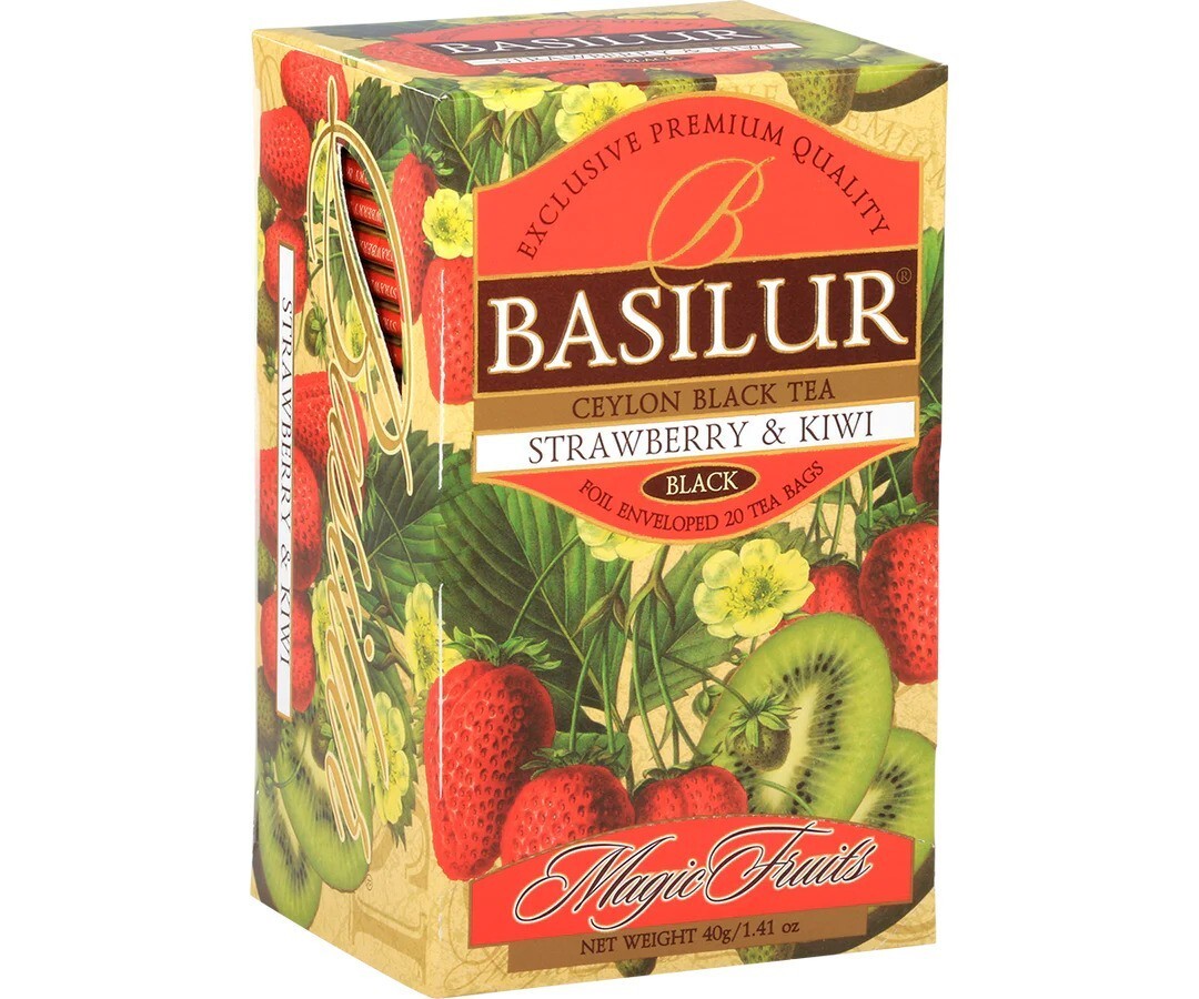 Basilur Strawberry and Kiwi Premium Ceylon Tea 20 Tea Bags