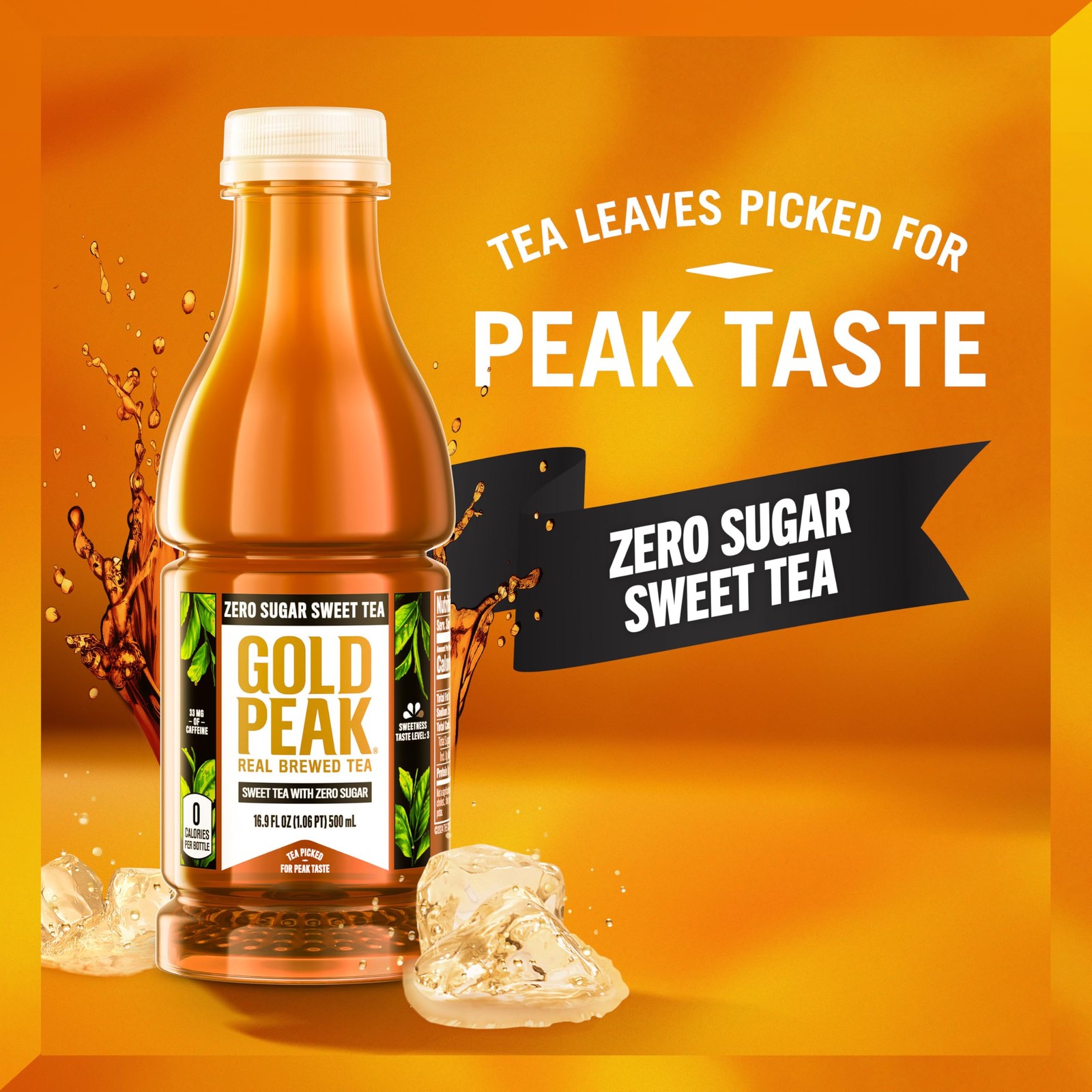 Gold Peak Iced Tea, Zero Sugar Sweet Tea Bottles, 16.9 Fl Oz (Pack of 6)
