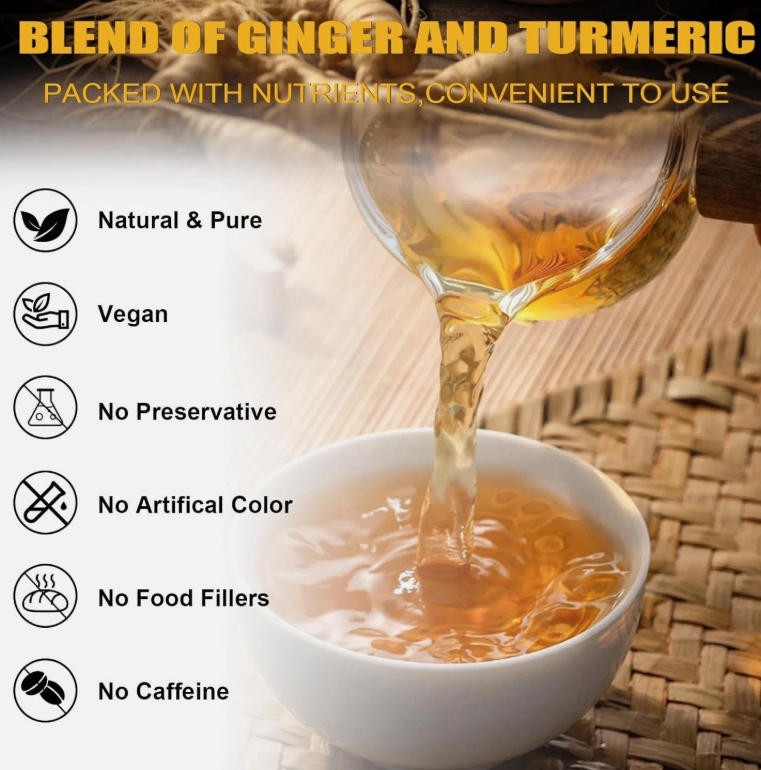 Hand-made Blend Vegan 120PCS Turmeric Ginger Cinnamon Tea 100% Natural Tea Bags