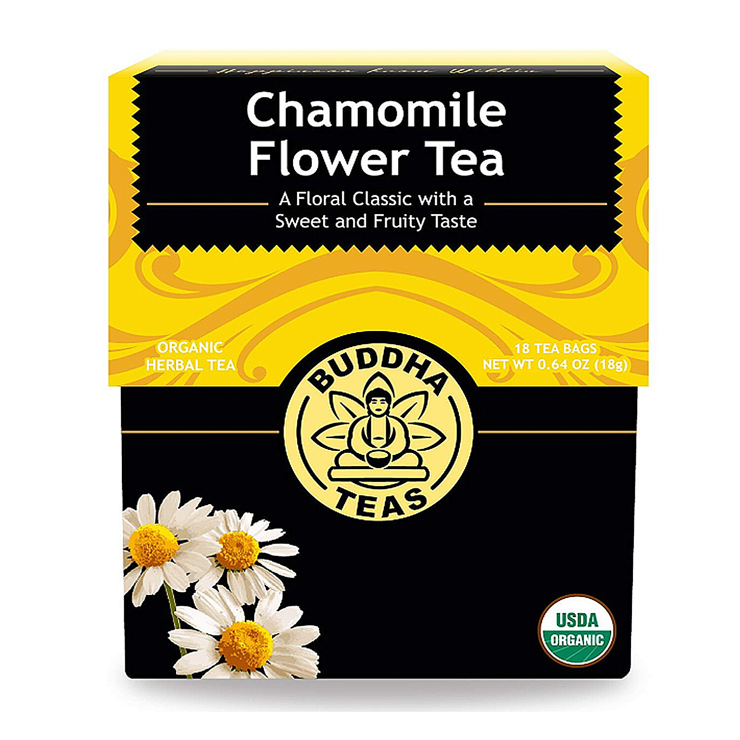 Buddha Teas Organic Chamomile Flower Tea, 18 Tea Bags