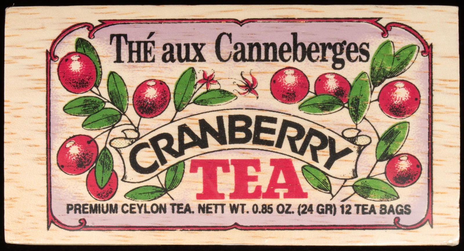 MIESNA Ceylon Black Cranberry Tea 24gr 12 bags in Wooden Crate