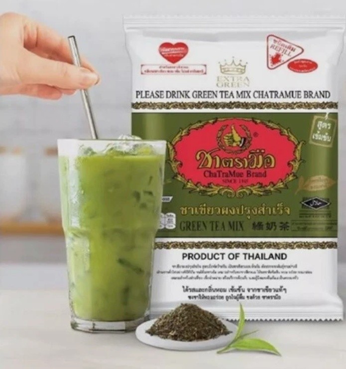 Thai Green Tea Mix Milk Tea Cha Tra Mue Iced Drink Sweet Leaf Pouch 200g