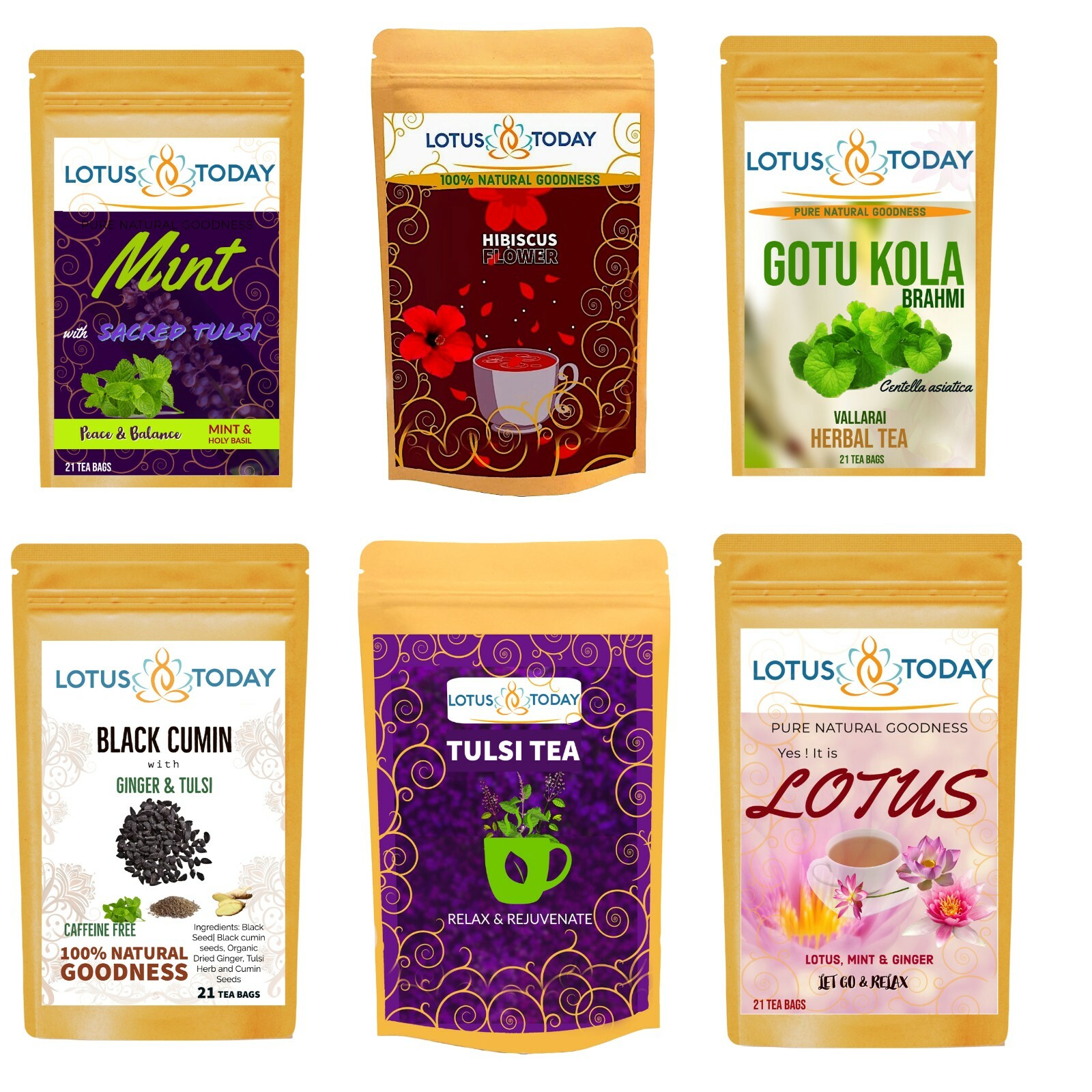 Detox, Herbal, Green, Chai Organic tea to Choose From 40+ Variety, 20 Tea bags