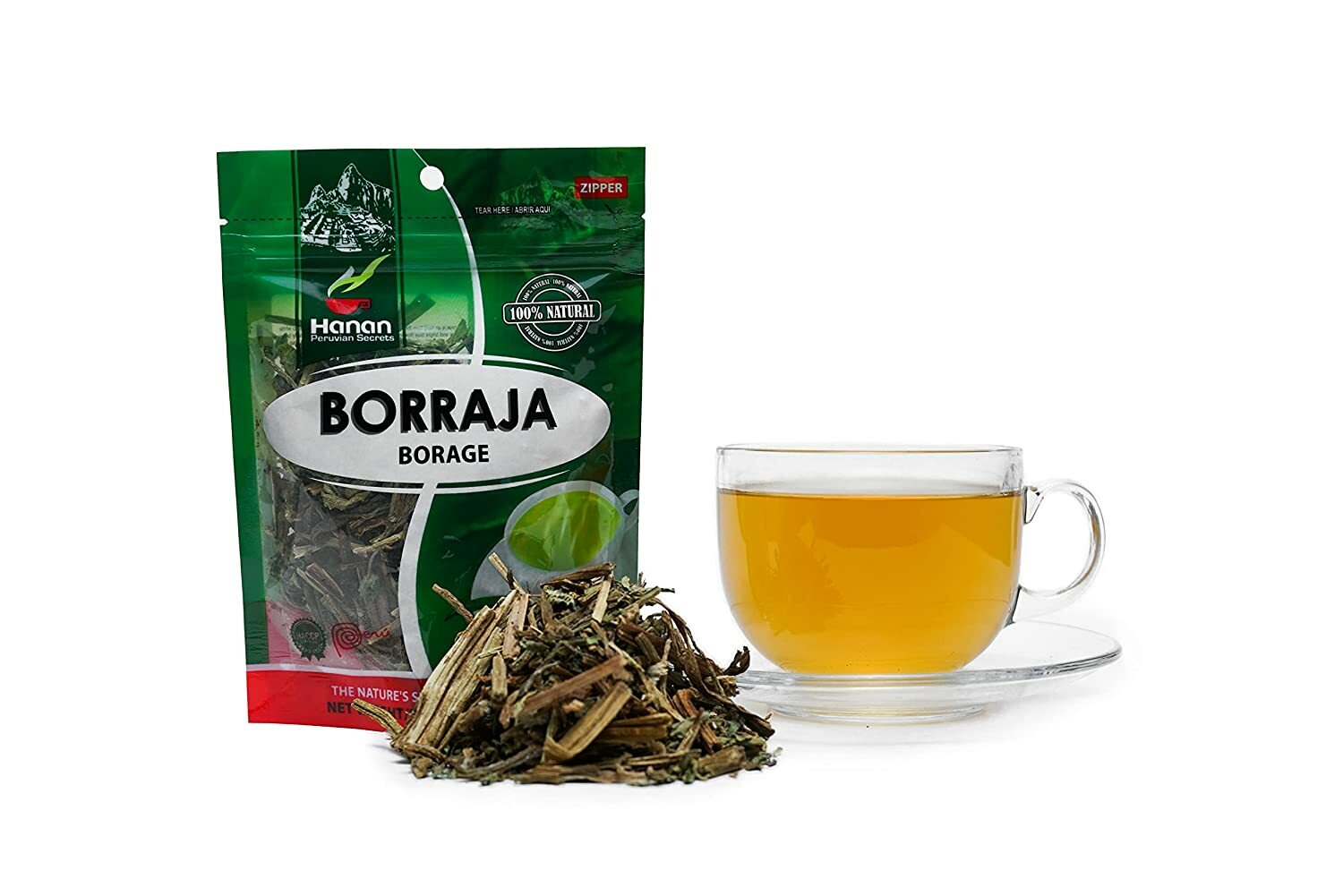 Hanan Peruvian Secrets Borraja Herbal Tea | 100% Natural Borage | 1.41oz / 40g |