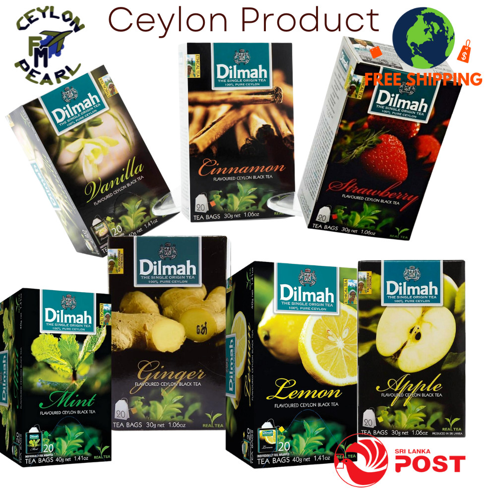 Dilmah Pure Ceylon Black Tea 20 Bags in Flavored and Free Shipping Sri Lanka