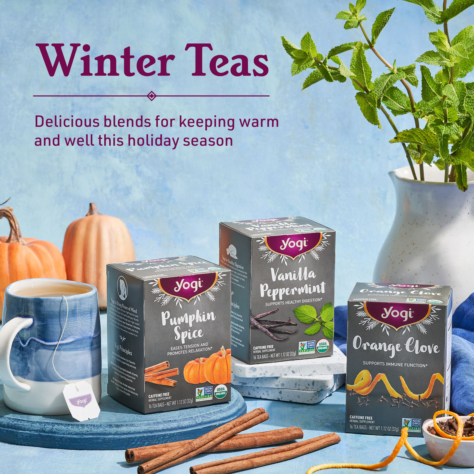 Yogi Tea – Orange Clove Tea (4 Pack) Caffeine Free – 64 Organic Herbal Tea Bags