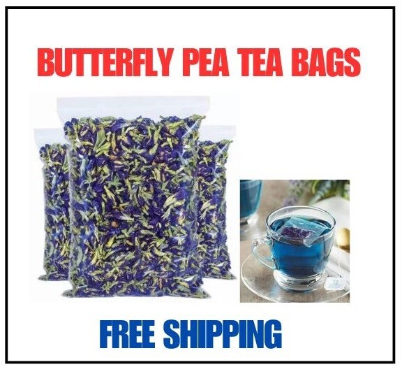 Butterfly Pea Blue Organic Tea Dried Flower Natural Herbal Drink 100% Pure Fresh