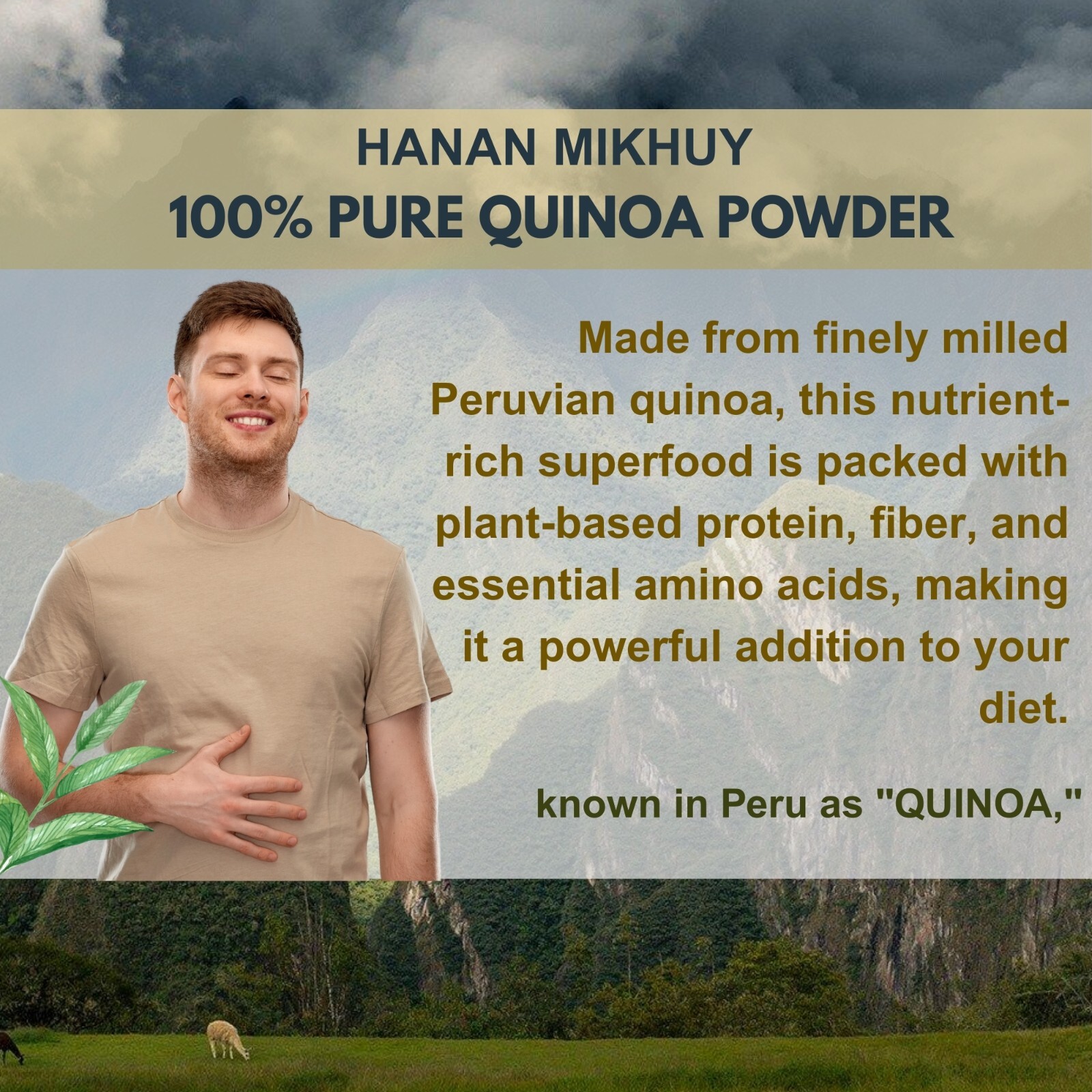 Quinua 100% Natural Quinoa Powder for Energy & Digestion, Gluten-Free from Peru