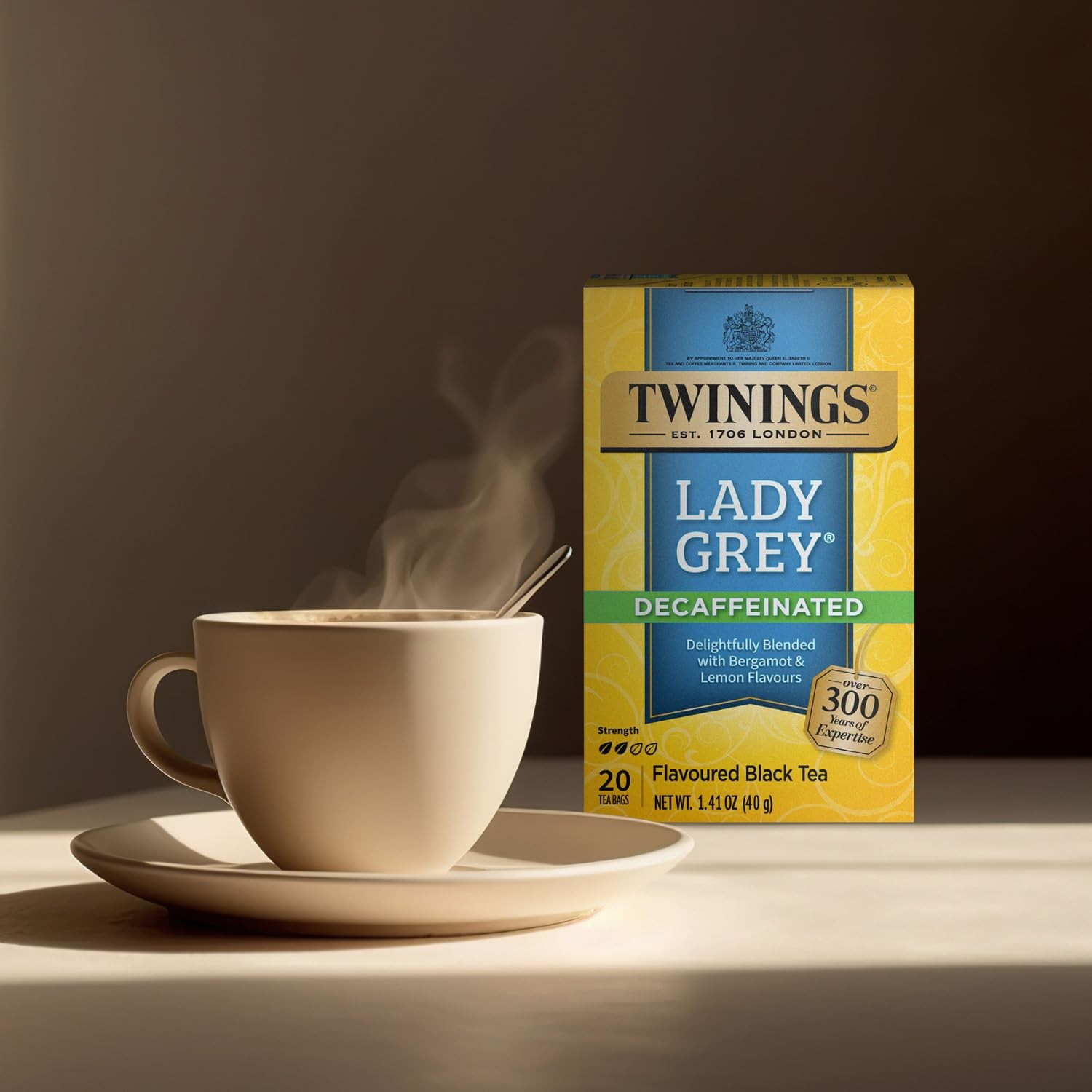 Twinings Decaffeinated Lady Grey 20 Count Citrus Black Tea Bags Hot or Iced