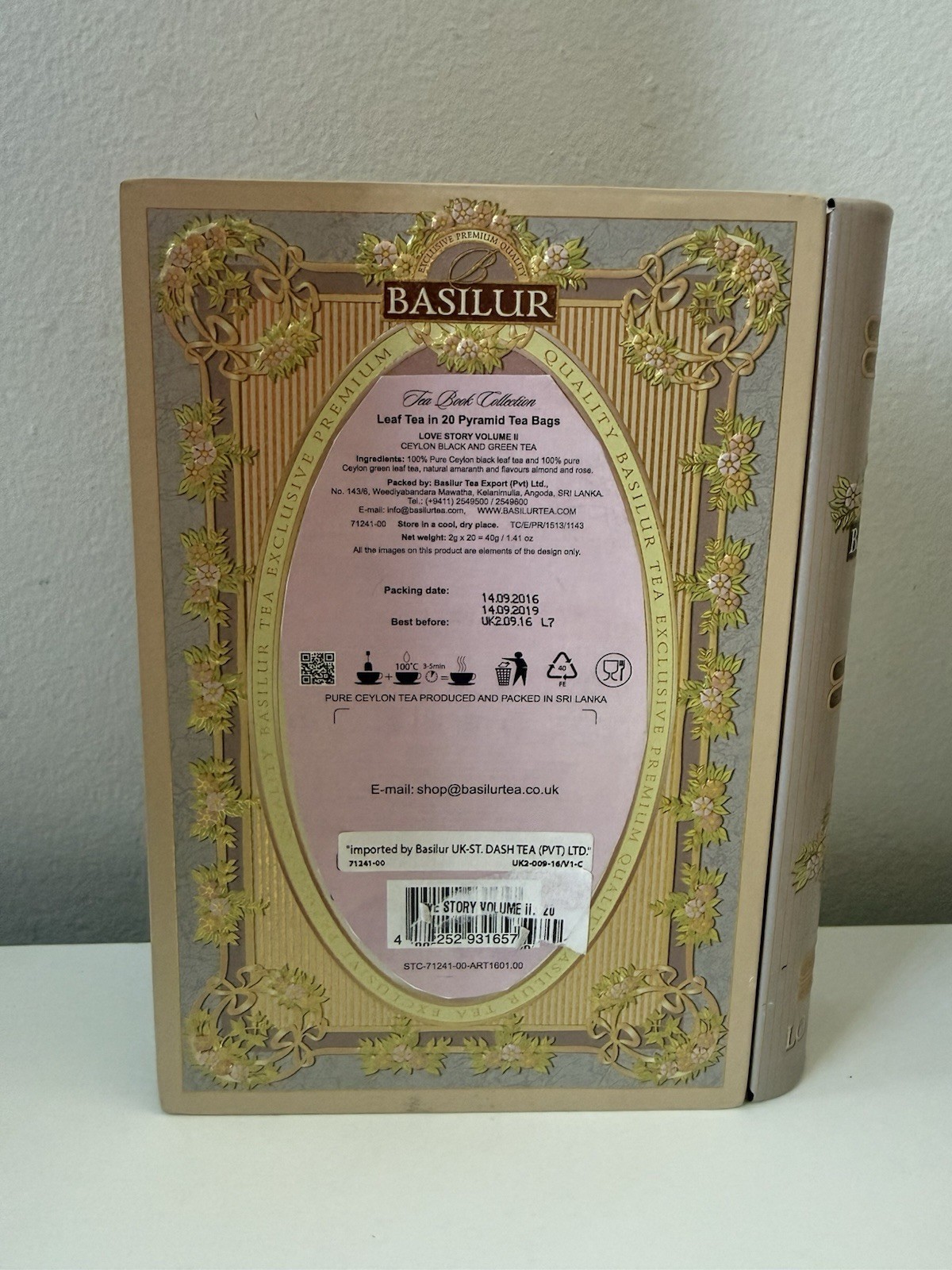 Basilur Ceylon Black Tea Book Collection, Love Story Volume II, (3.5oz)