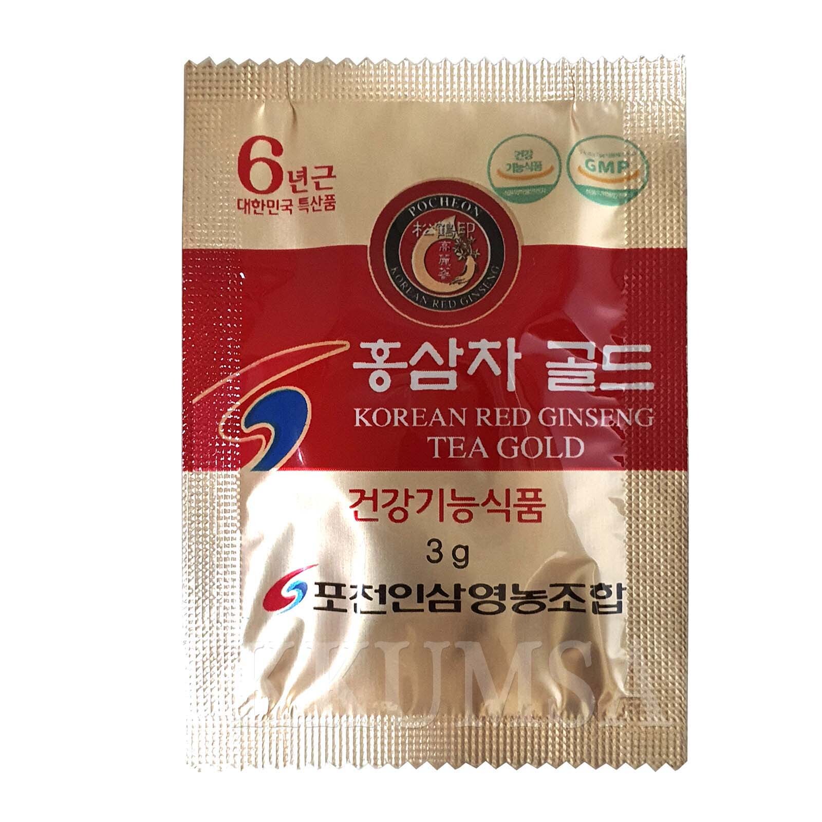 6 year Korean Red Ginseng Tea Gold 200T (3g x 100T x 2 box) Ginsenoside 6.7mg/g